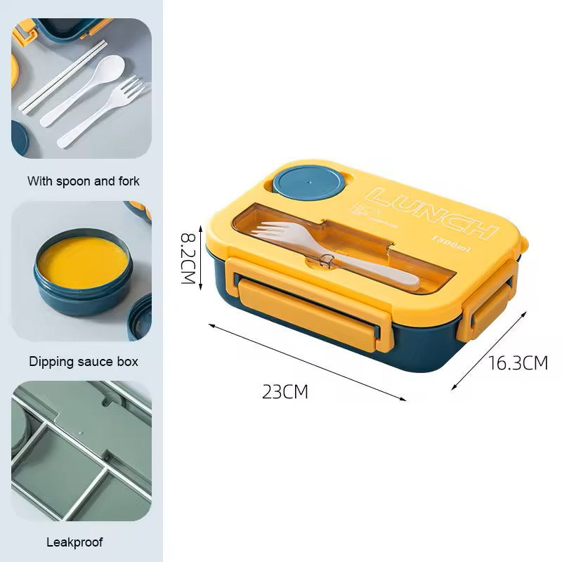 1300ml Lunch Box White Blue dimensions