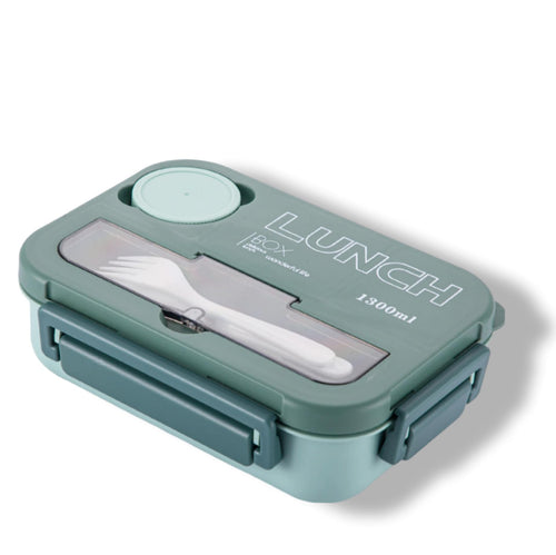 1300ml Lunch Box White Blue closed
