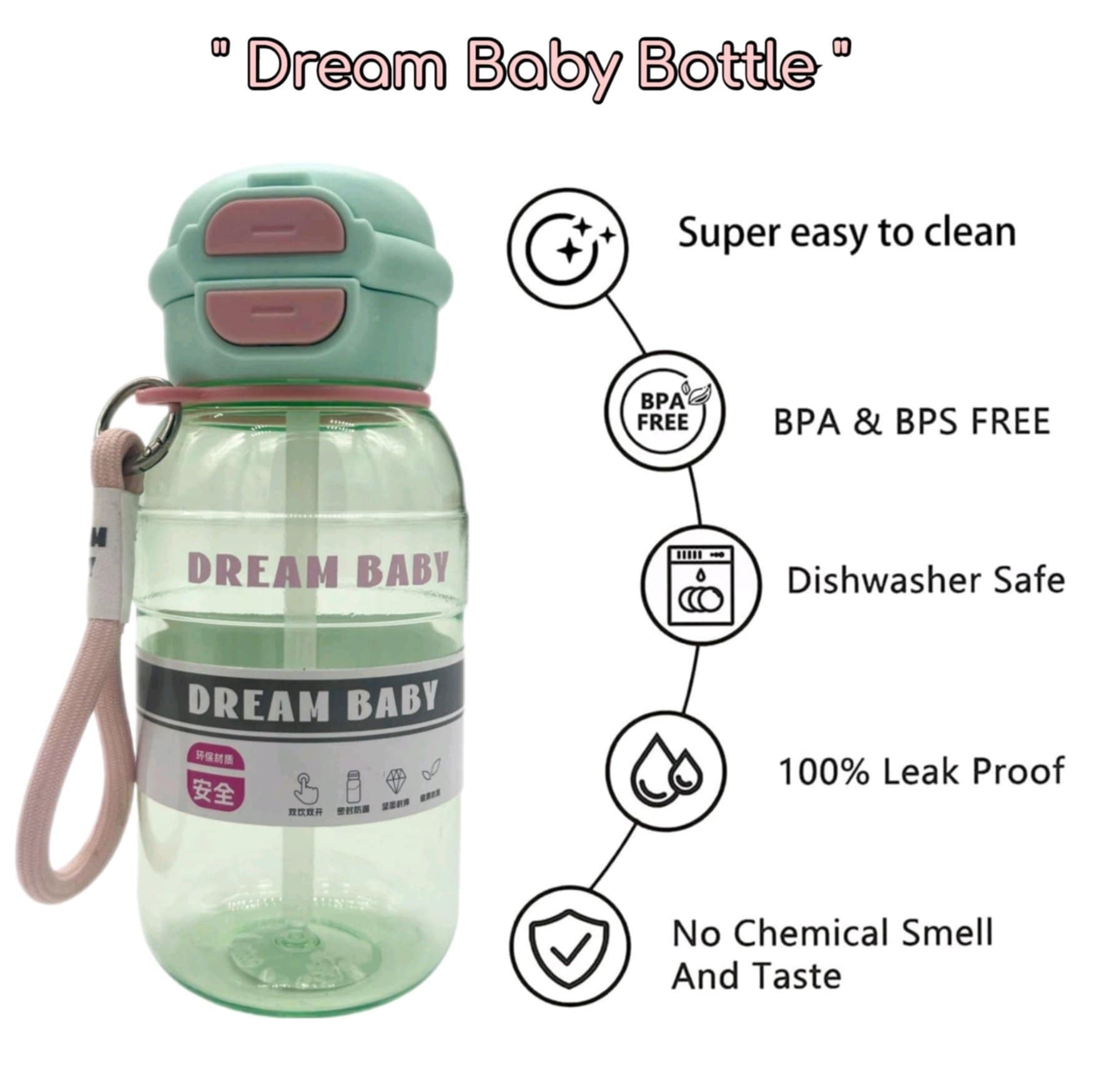 Dream Baby Kids Water Bottle in black and red