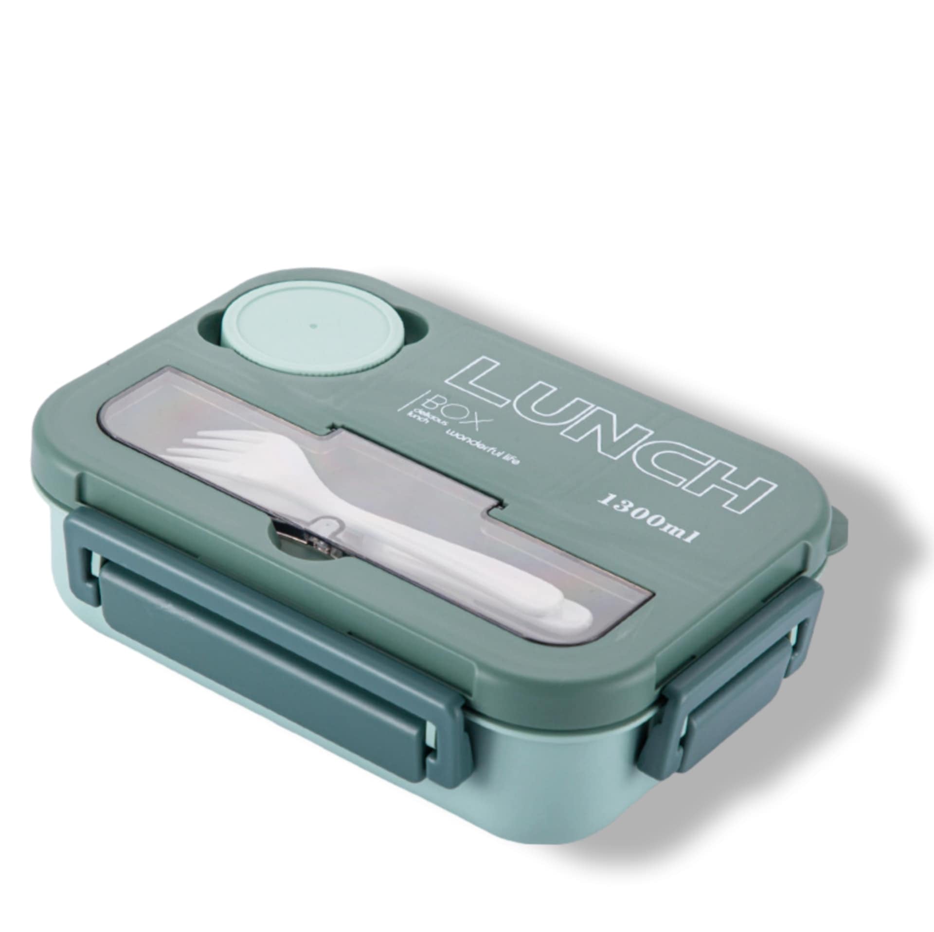 1300ml Leakproof Lunch Box with Cutlery & Sauce Container – Large Meal Prep Box