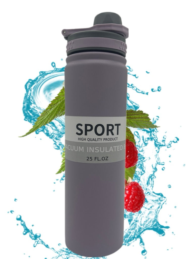 Sport Vacuum Insulated Water Bottle 750ml — Wide Mouth with Carry Handle