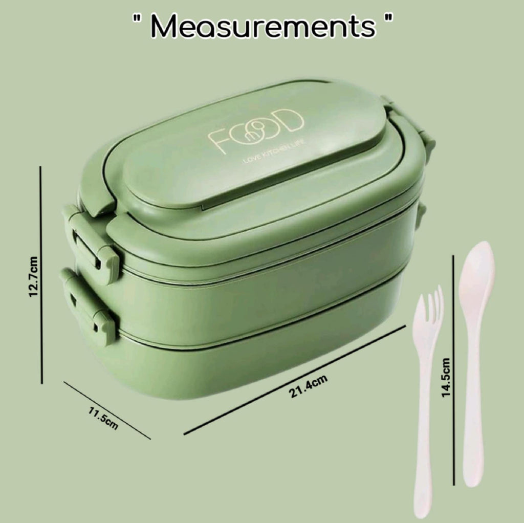Lunch box measurements - 21.4cm x 11.5cm x 12.7cm